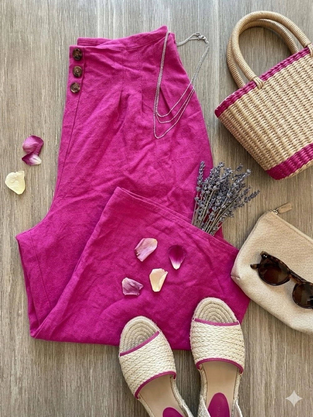 Sienna Sky Hot Pink Wide Leg Gaucho Pants